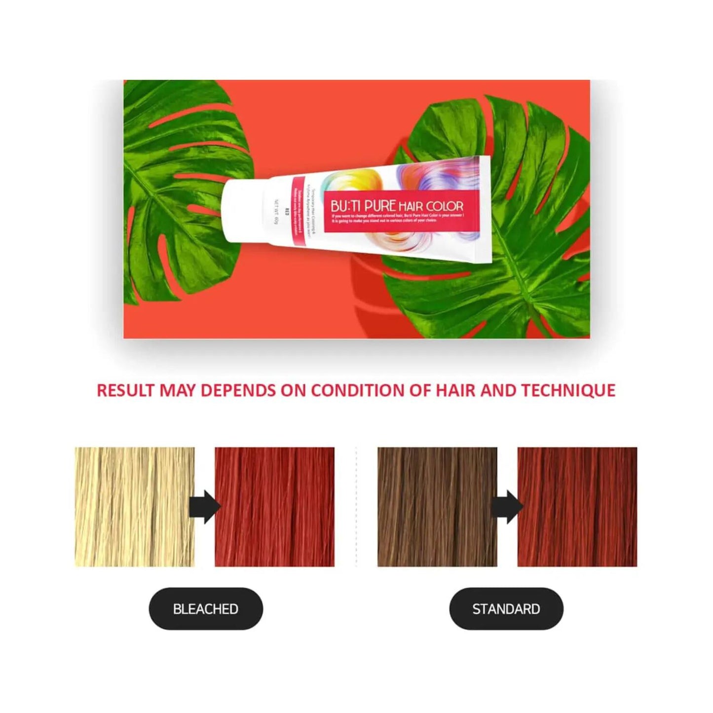 Buti Pure Temporary Hair Color - Vivid Red (60g)