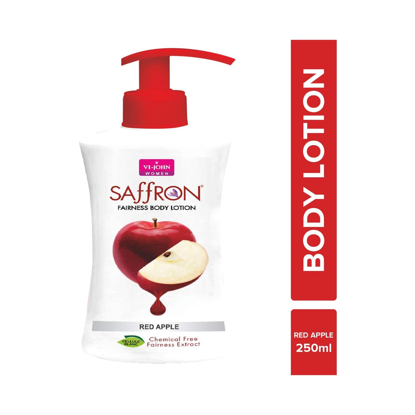 VI-JOHN Saffron Fairness Red Apple Body Lotion With Vitamin E (250ml)