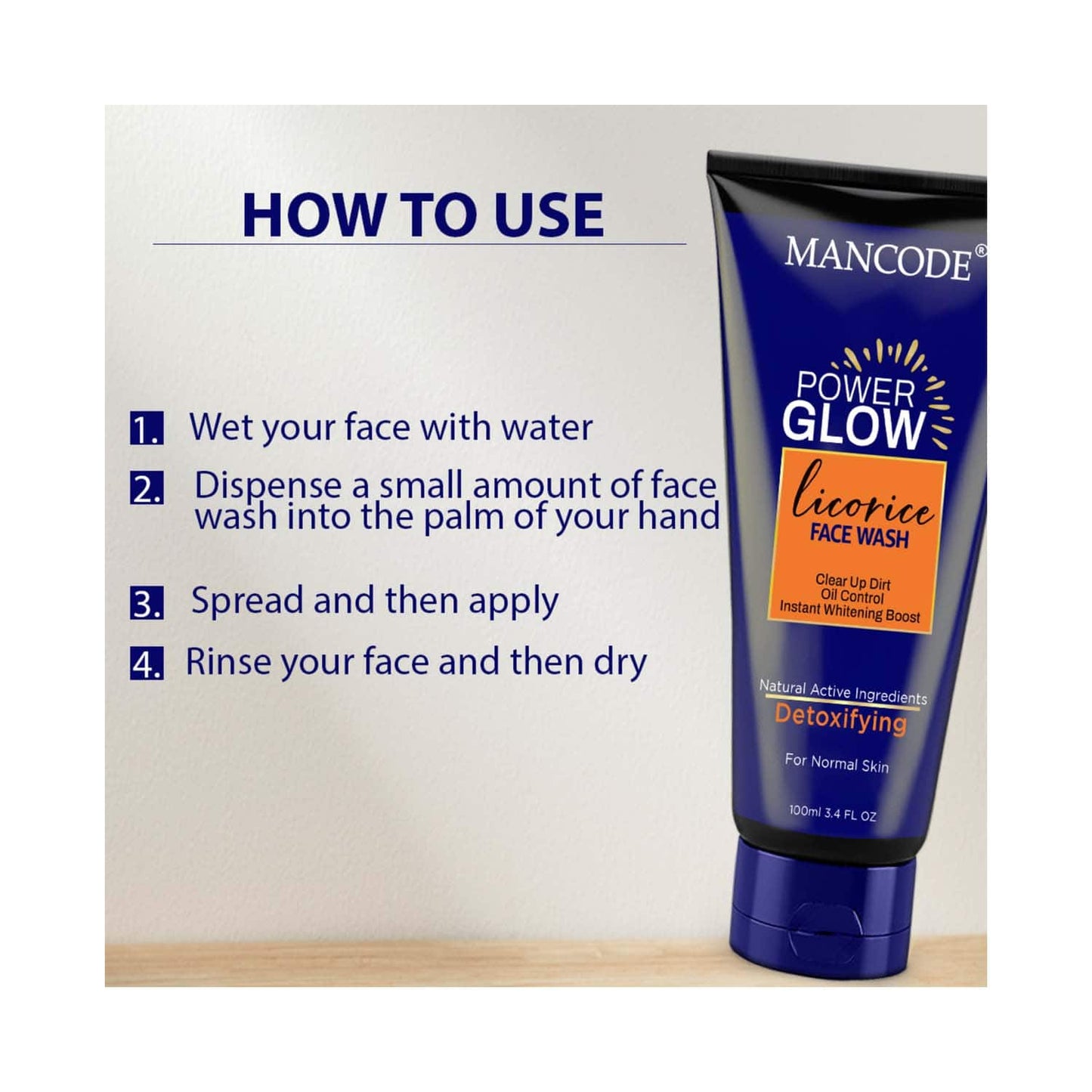 Mancode Power Glow with Licorice Face Wash For Men (100 ml)