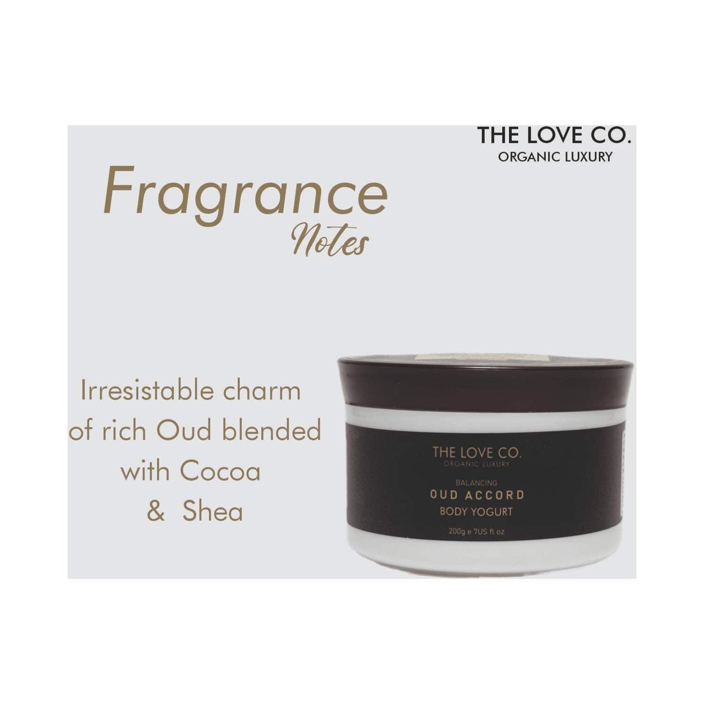 THE LOVE CO. Luxury Oud Accord Body Yogurt Deep Moisturization With Pure Shea Butter (200g)