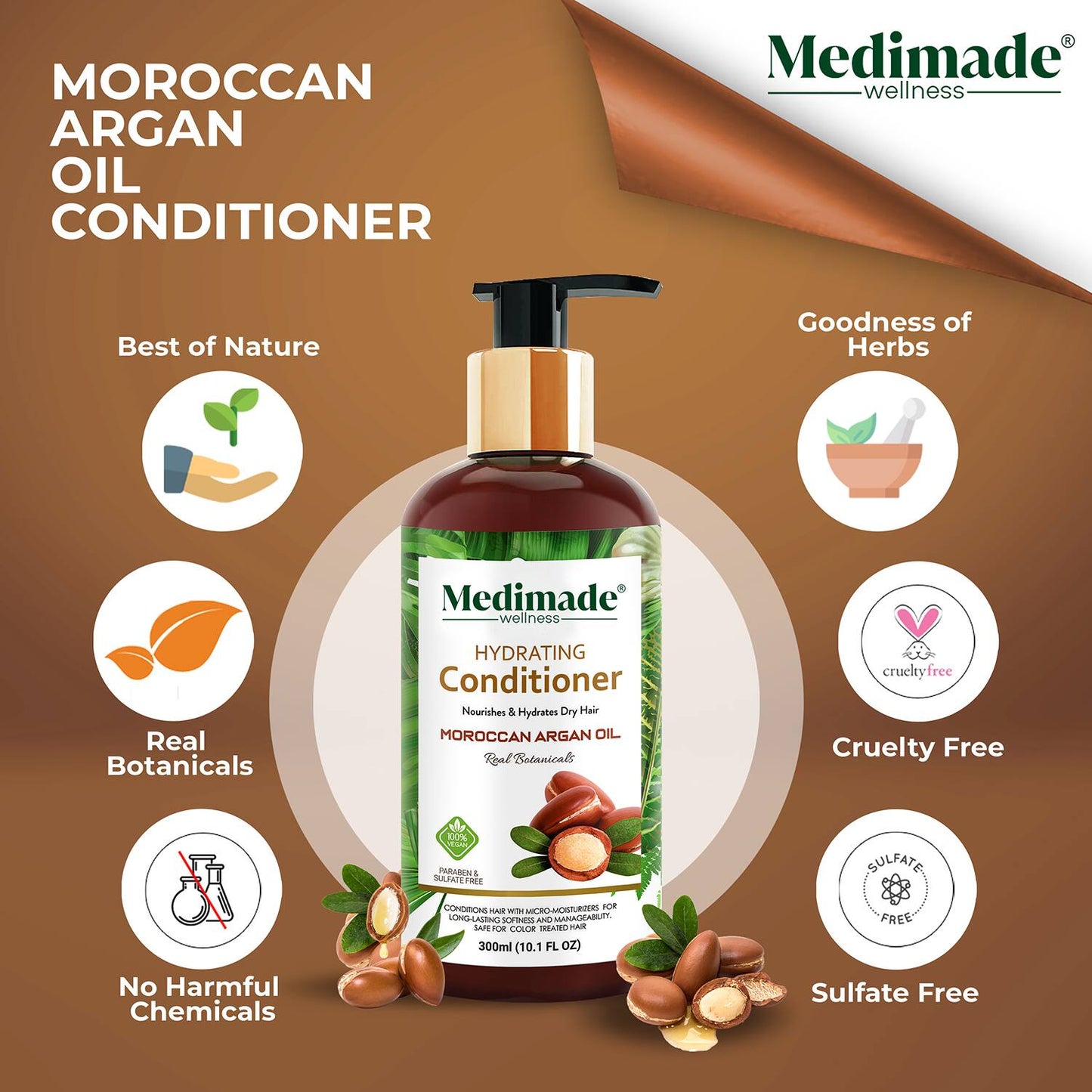 Medimade Moroccan Argan Oil Hydrating Conditioner (300ml)