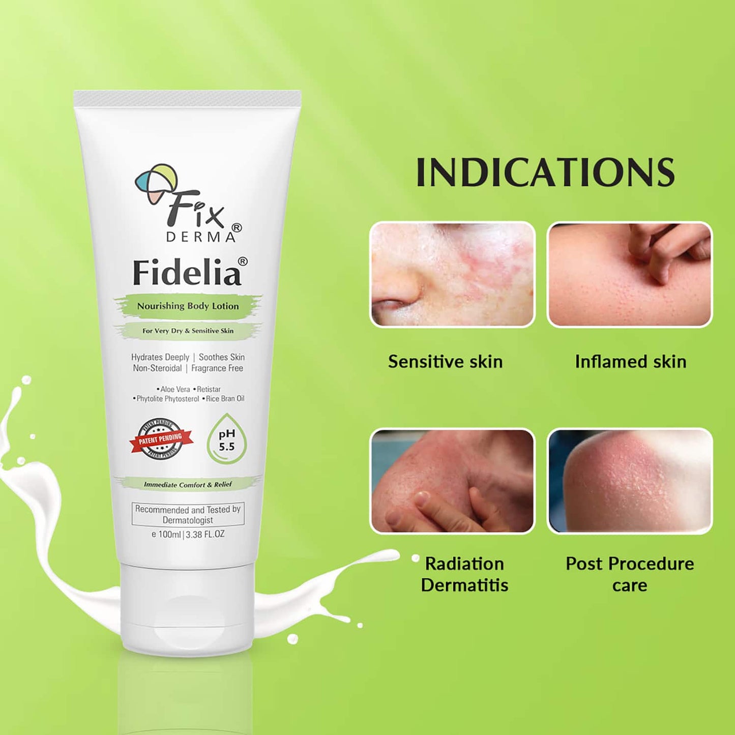 Fixderma Fidelia Nourishing Body Lotion for Very Dry Skin with Rice Brain Oil & Aloe Vera (100ml)