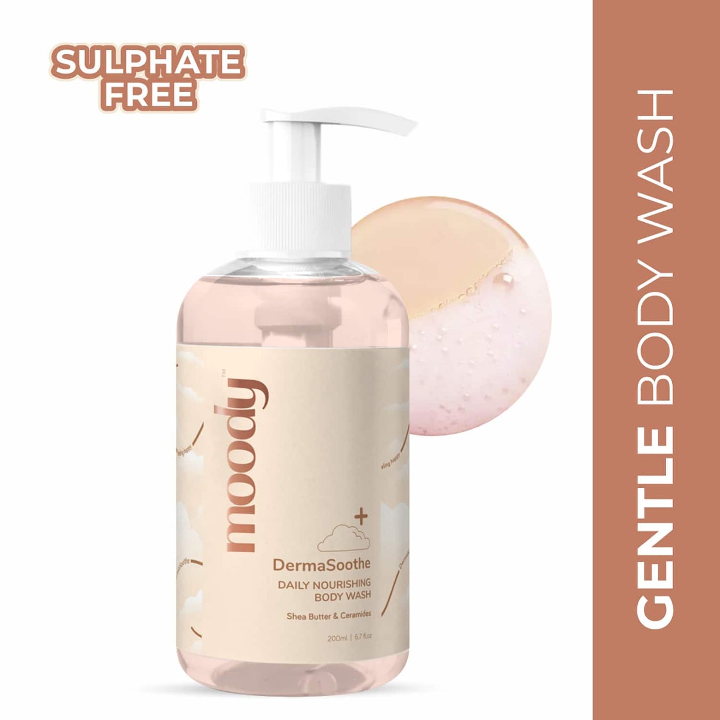 Moody Dermasoothe Softening with Ceramides and Rice Body Wash (200 ml)