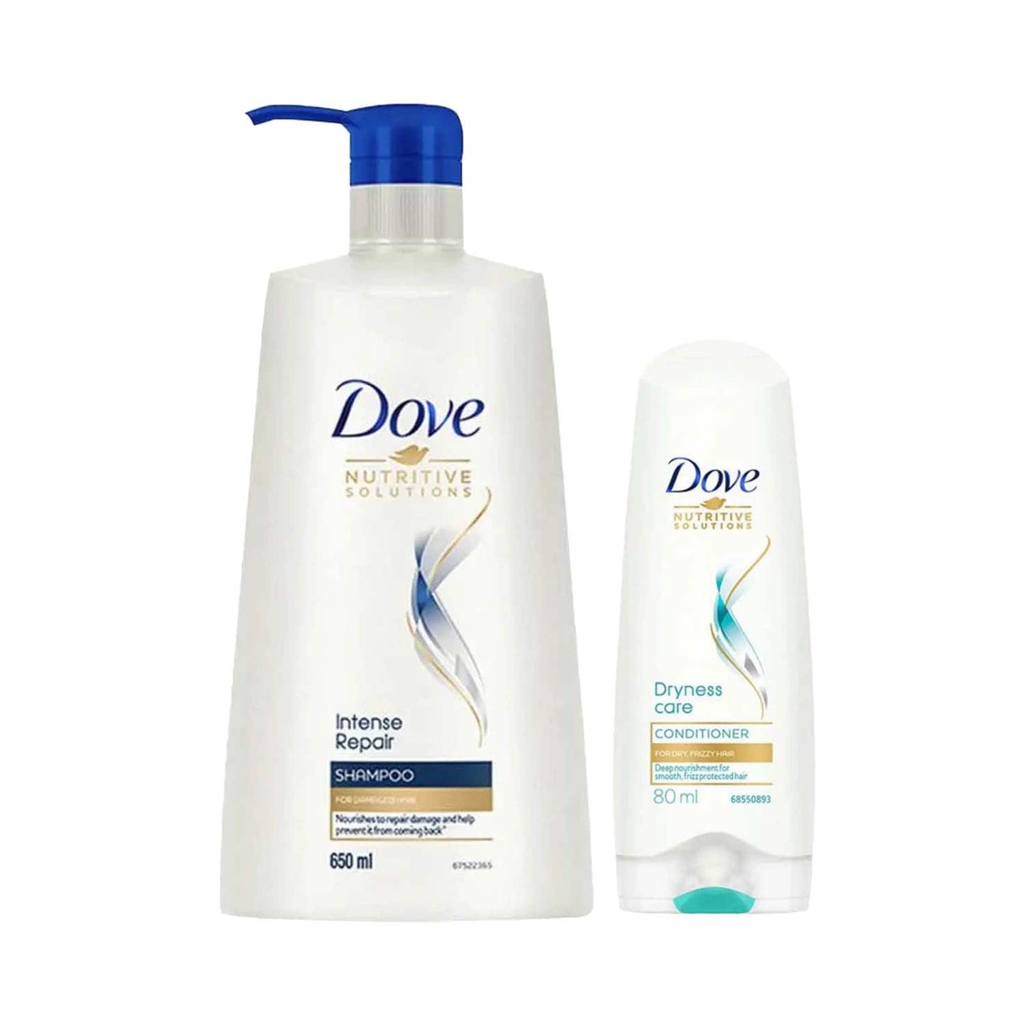 Dove Hair Therapy Intense Repair Shampoo (650 ml) + Dryness Care Conditioner (175 ml) Combo