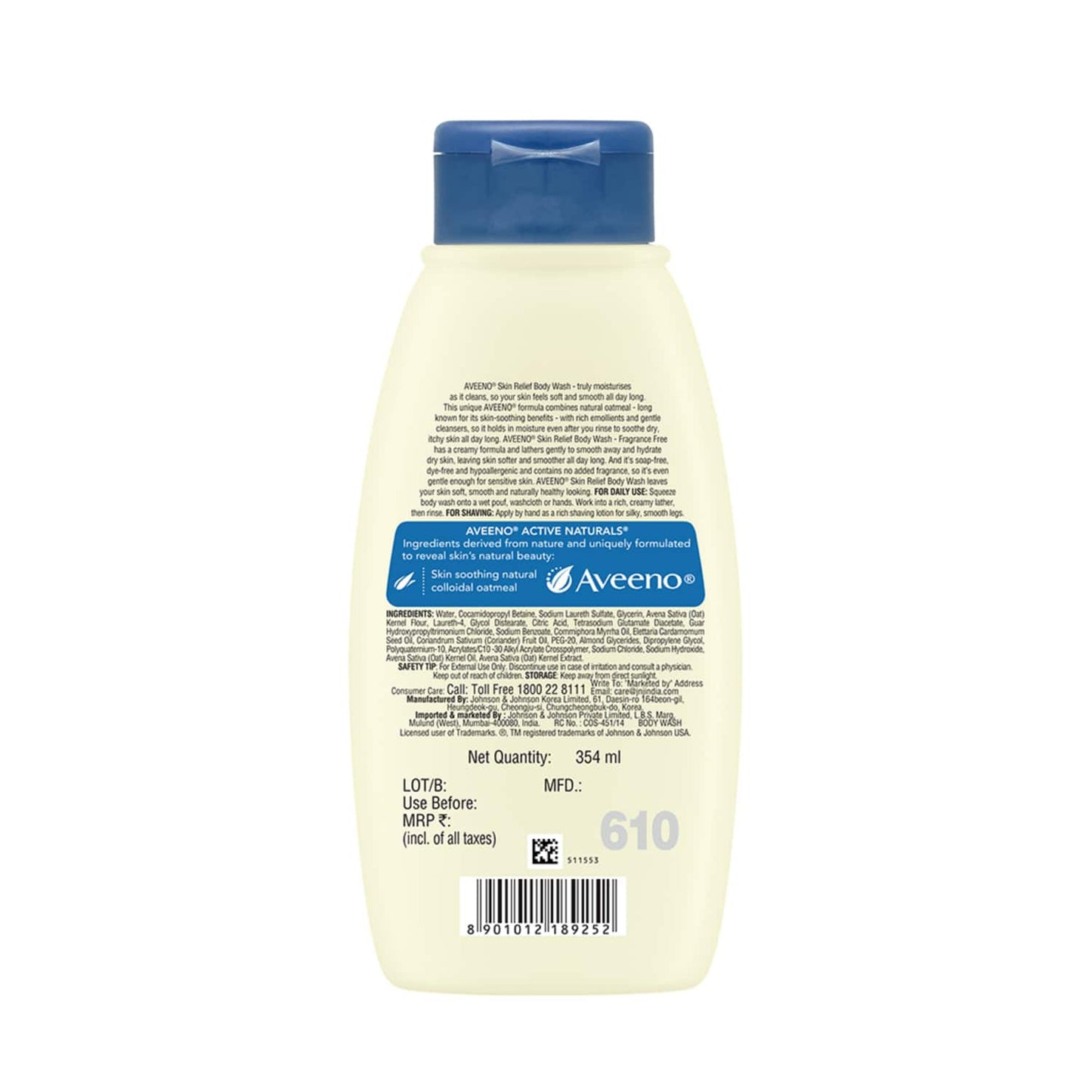 Aveeno Skin Relief Fragrance Free Body Wash (354ml)