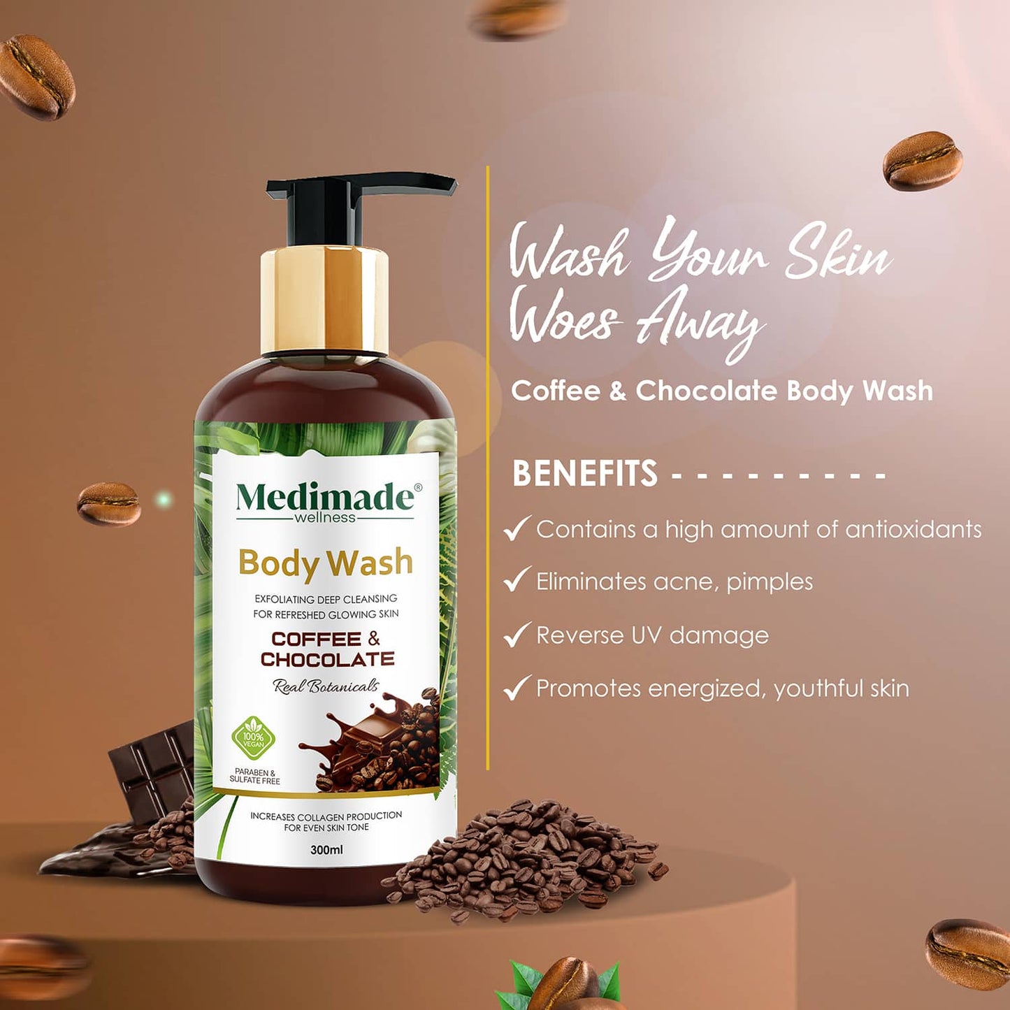 Medimade Coffee and Chocolate Body Wash (300ml)