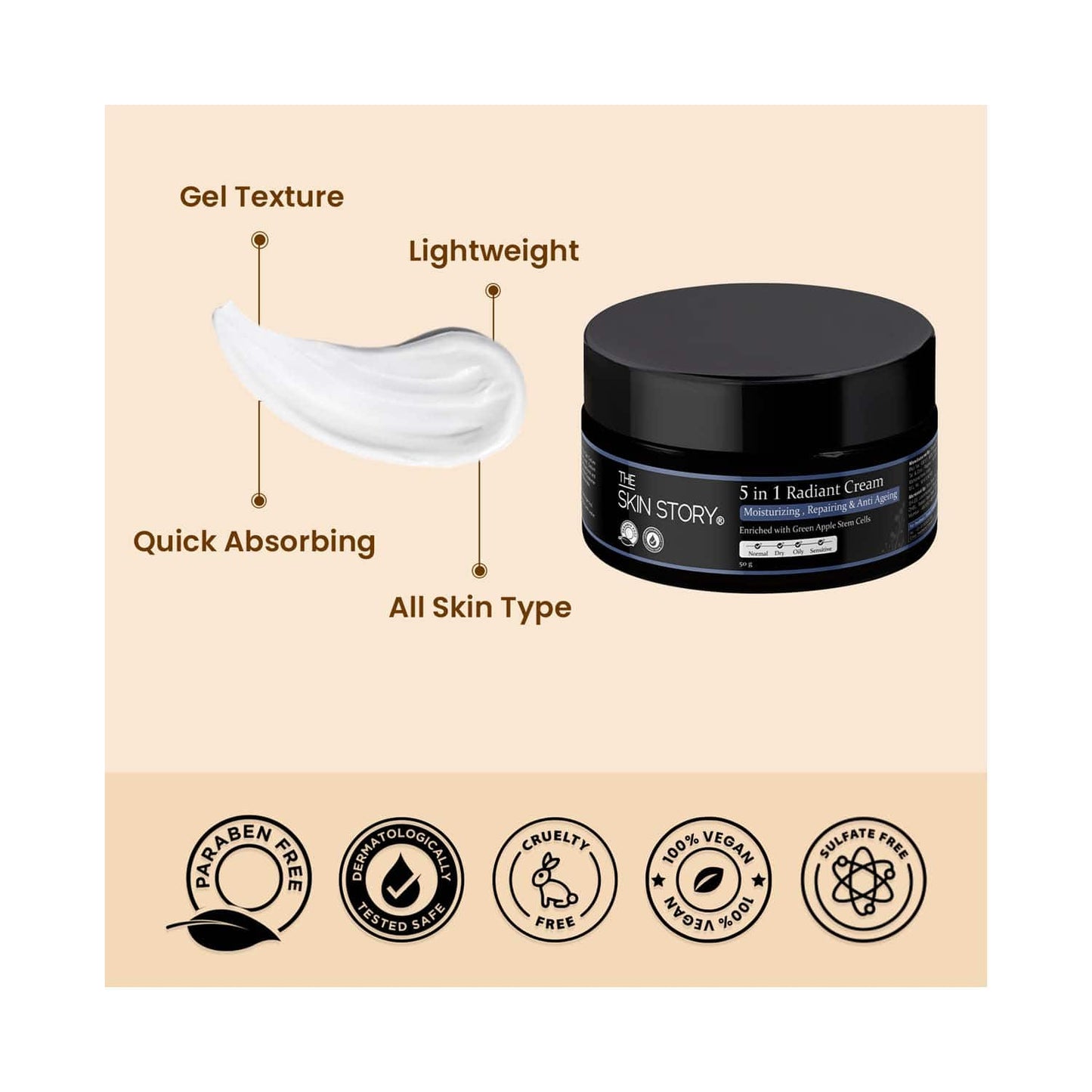 The Skin Story 5 In 1 Radiant Moisturising Cream (50g)