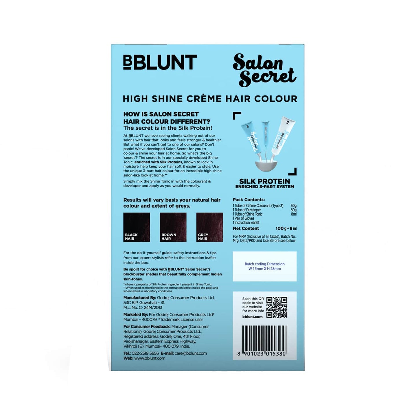 BBlunt Salon Secret High Shine Cream Hair Color - 4.20 Wine Deep Burgundy (100g+8ml)