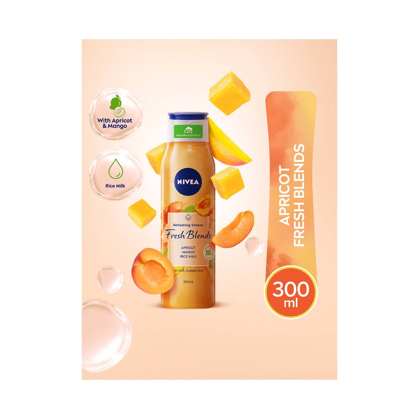 Nivea Apricot Fresh Blends Refreshing Shower Gel (300ml)