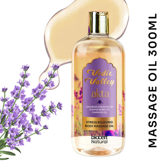 Vedic Valley Lavender Stress Relieving Natural Body Massage Oil - (300ml)