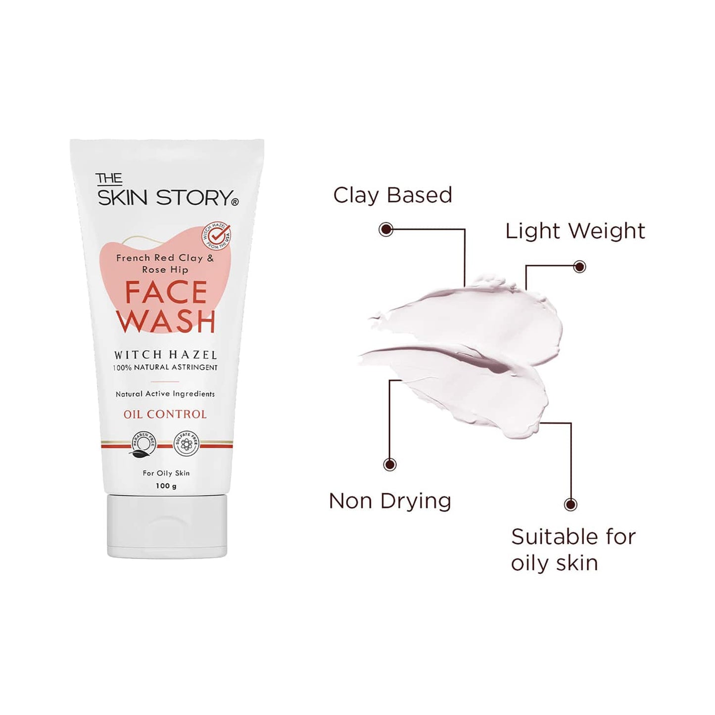 The Skin Story French Red Clay & Rosehip Facewash (100g)