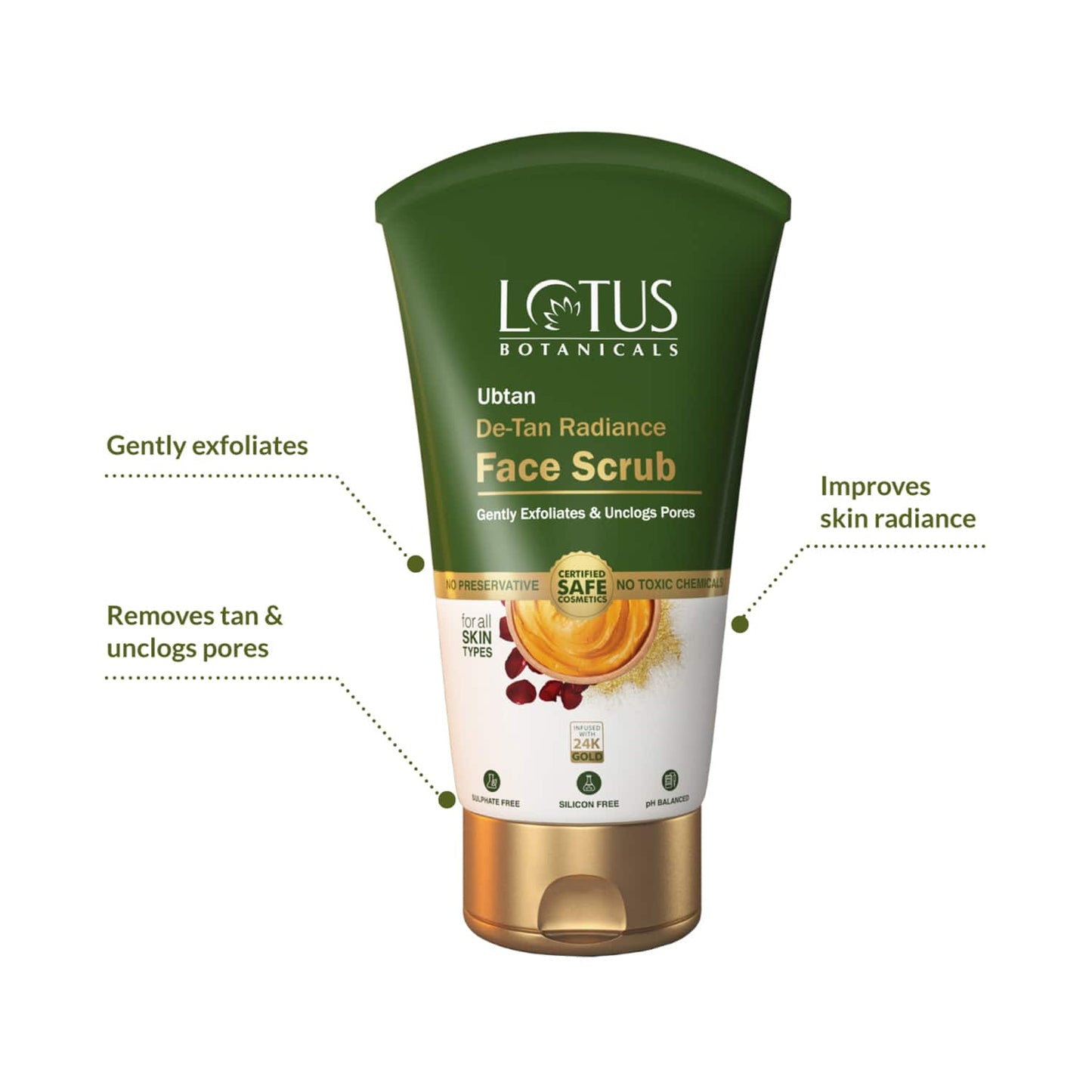 Lotus Botanicals Ubtan De-Tan Radiance Face Scrub (100g)