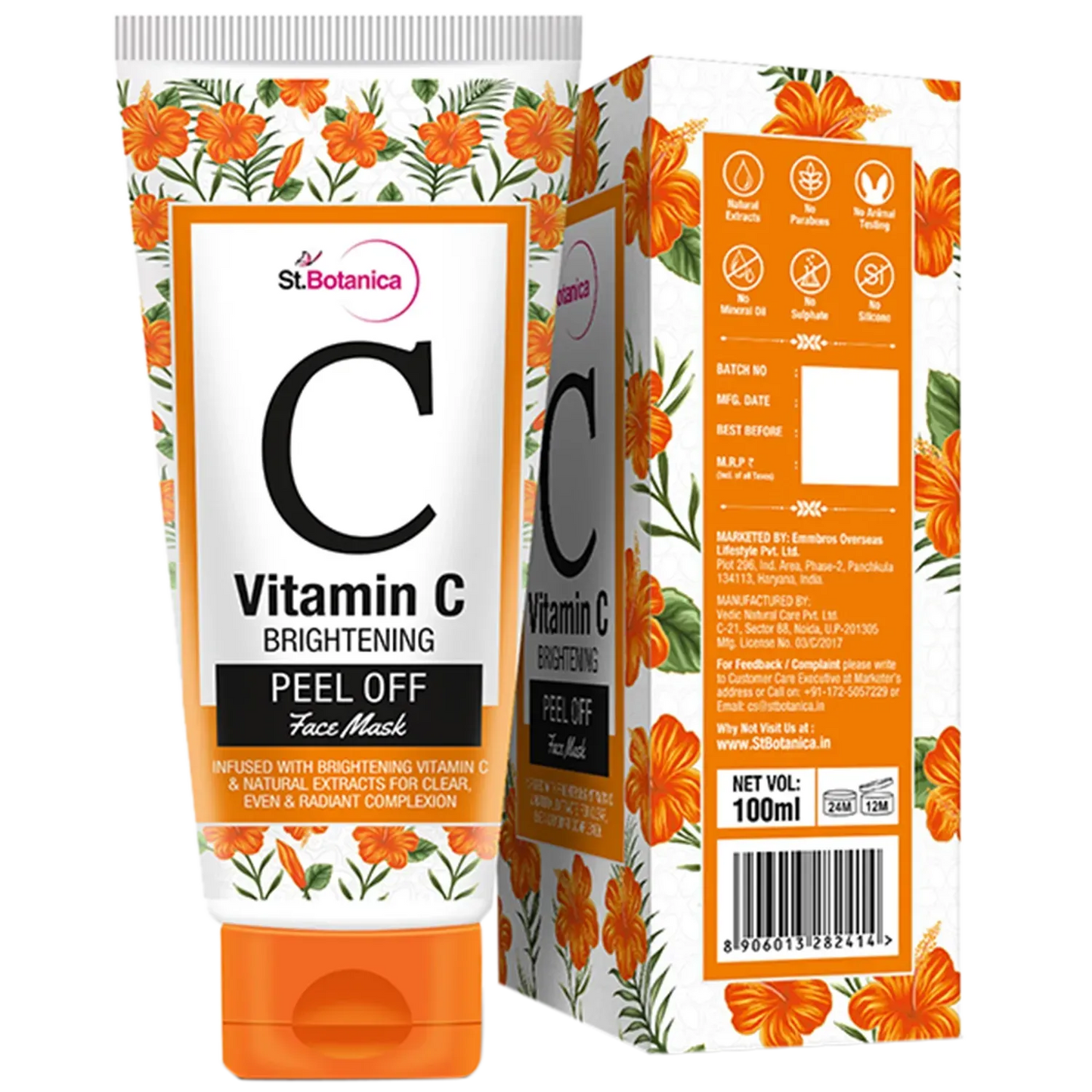 St.Botanica Vitamin C Brightening Peel Off Mask For Dark Spots Complexion (100ml)