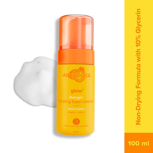 Aqualogica Glow+ Mousse Hydrating Foam Face Cleanser (100 ml)