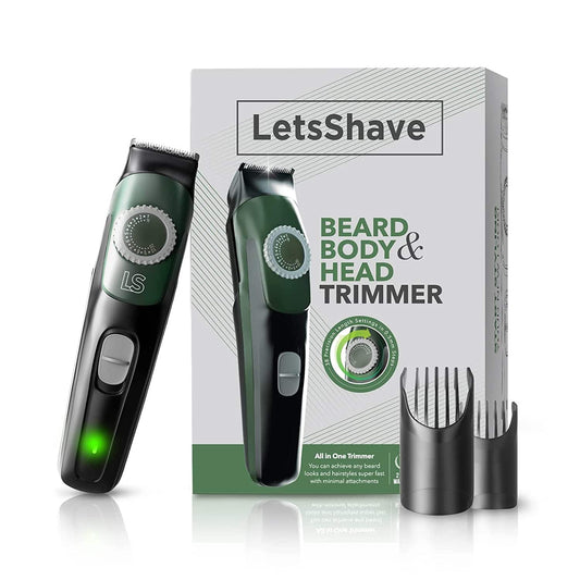 LetsShave Beard, Head & Body Trimmer Kit - Green, Black (8Pcs)