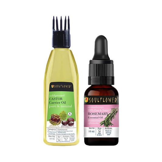 Soulflower Rosemary Essential Oil & Castor Oil Combo