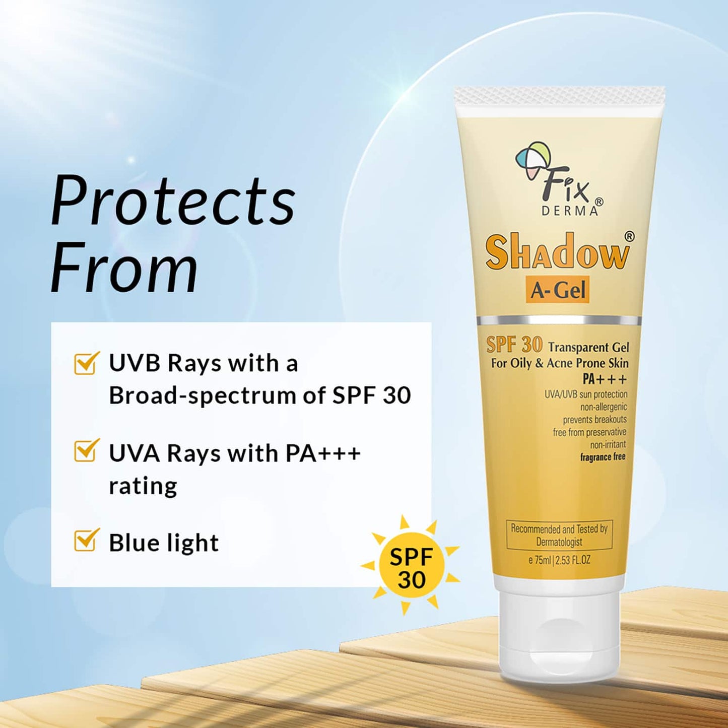 Fixderma Shadow SPF 30 A Gel (75ml)