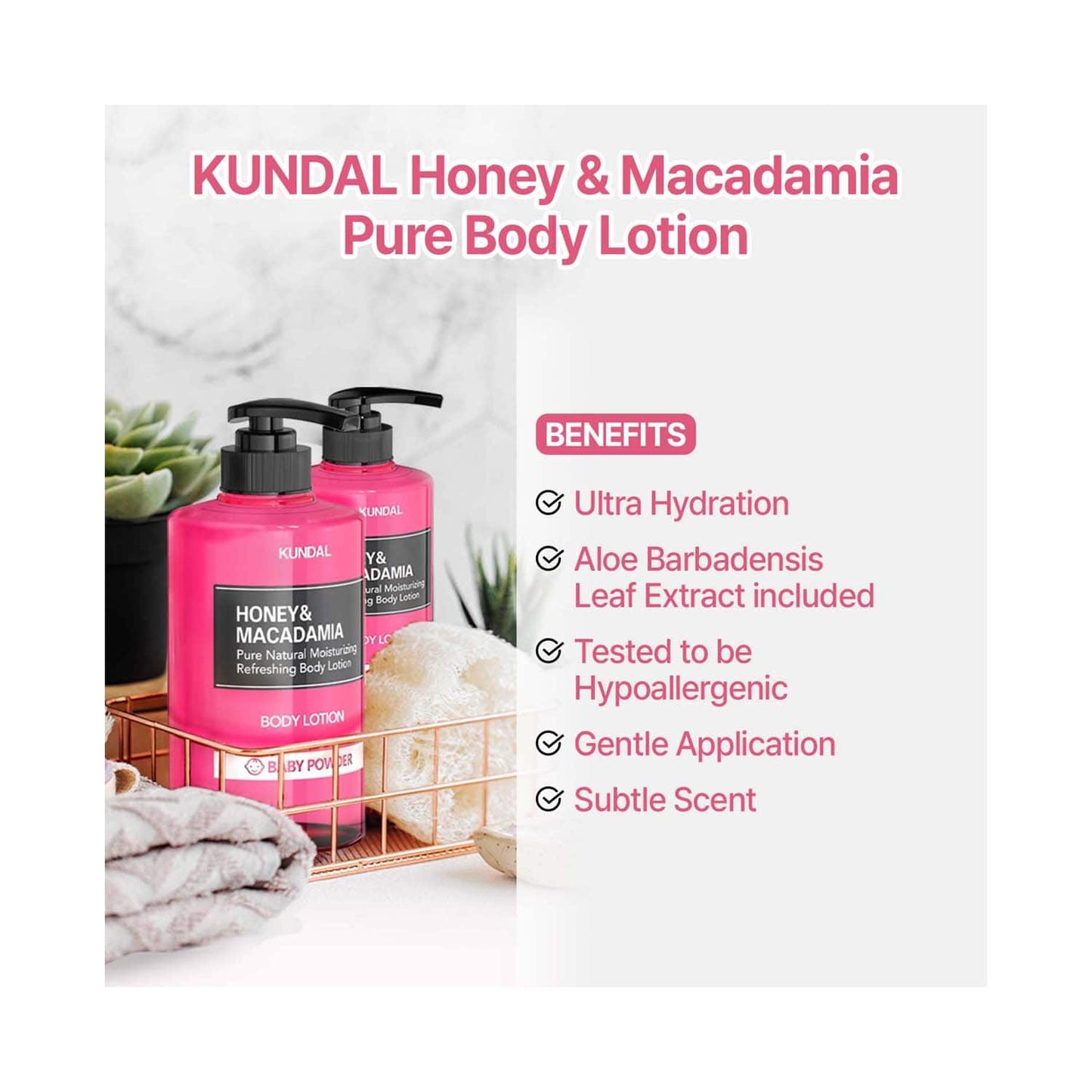 Kundal Amber Vanilla Honey & Macadamia Pure Body Lotion (500ml)