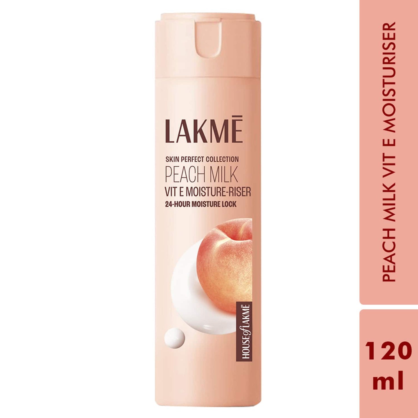 Lakme Peach Milk Vit E Light- Weight & Non-Sticky Moisturizer with 24-Hours Lock (120 ml)