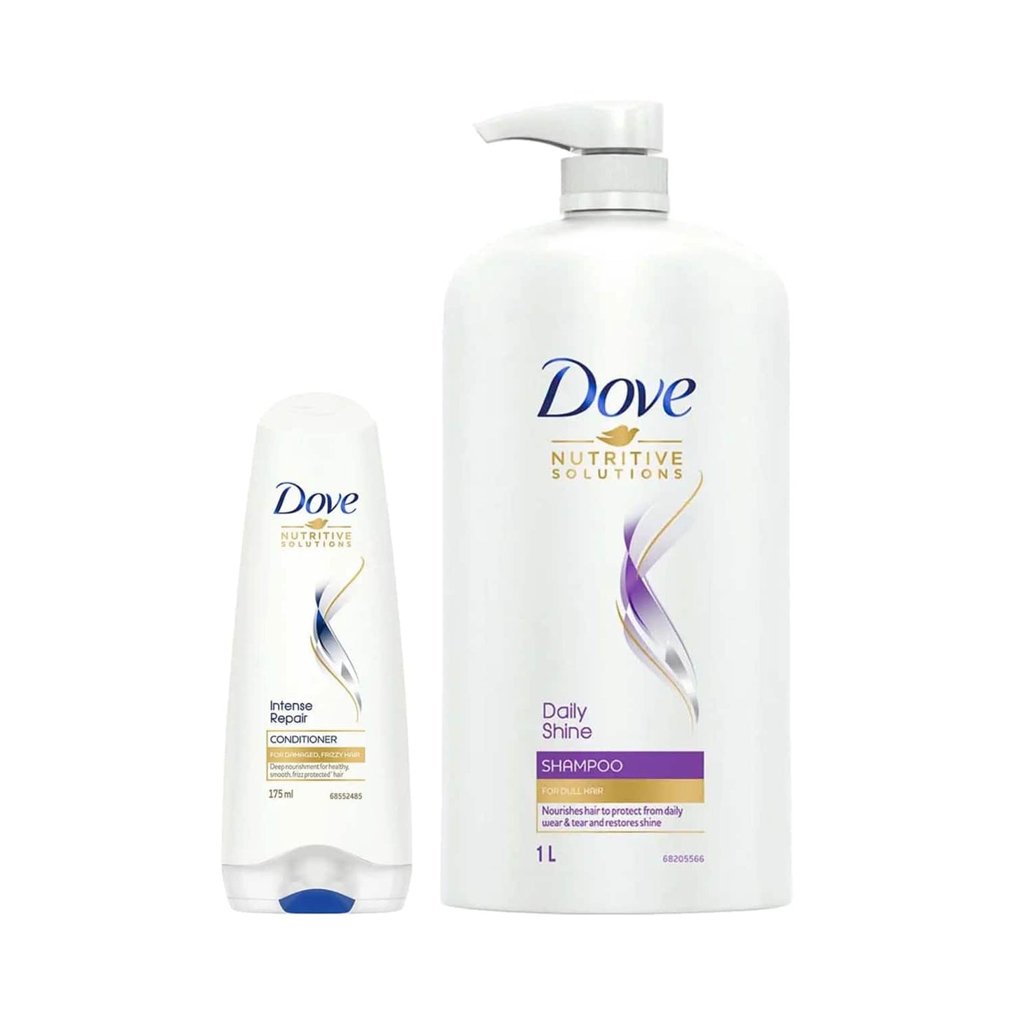 Dove Daily Shine Shampoo (1000 ml) + Intense Repair Conditioner (175 ml) Combo