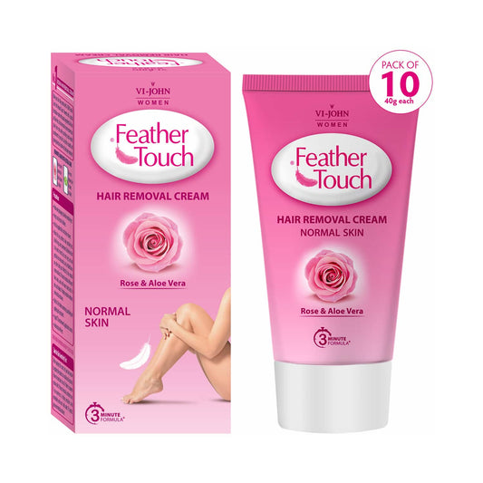 VI-JOHN Feather Touch Rose Hair Removal Cream (Pack of 10)