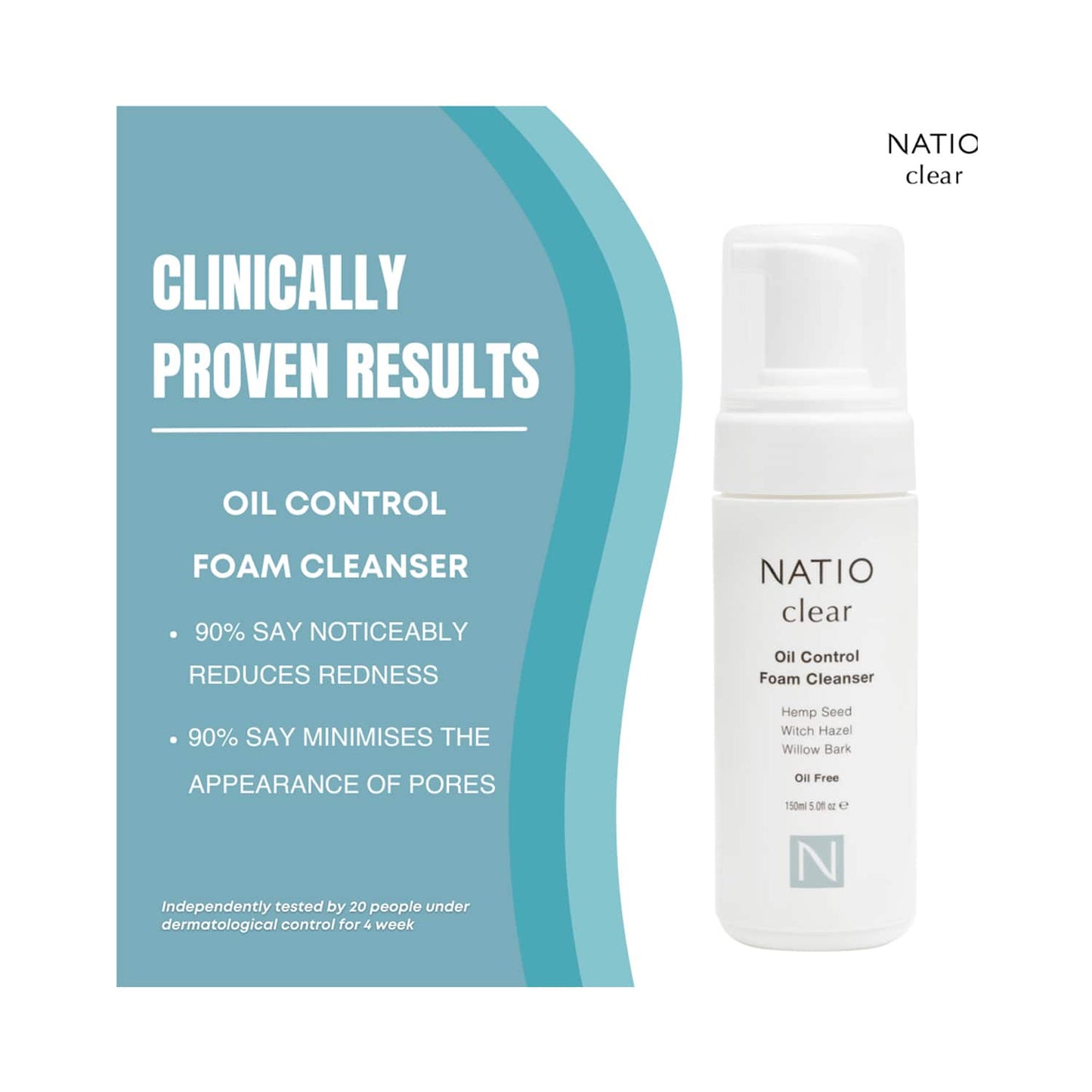 Natio Clear Oil Control Foam Cleanser (150ml)