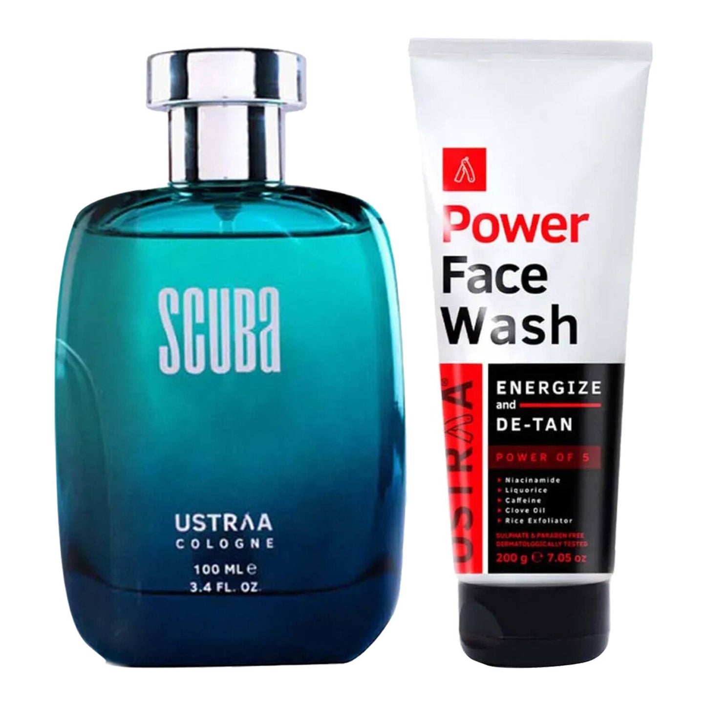 Ustraa Energize And De-Tan Power Face Wash & Cologne For Men Deep And Fresh Scuba Combo