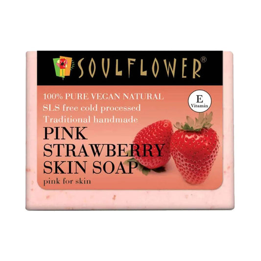 Soulflower Pink Strawberry Skin Soap - (150g)