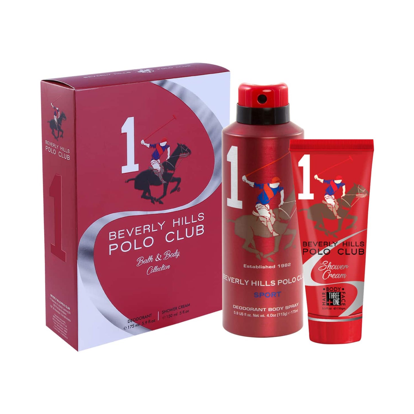 BEVERLY HILLS POLO CLUB No.1 Sports Deodorant & Shower Cream Gift Set (2Pcs)