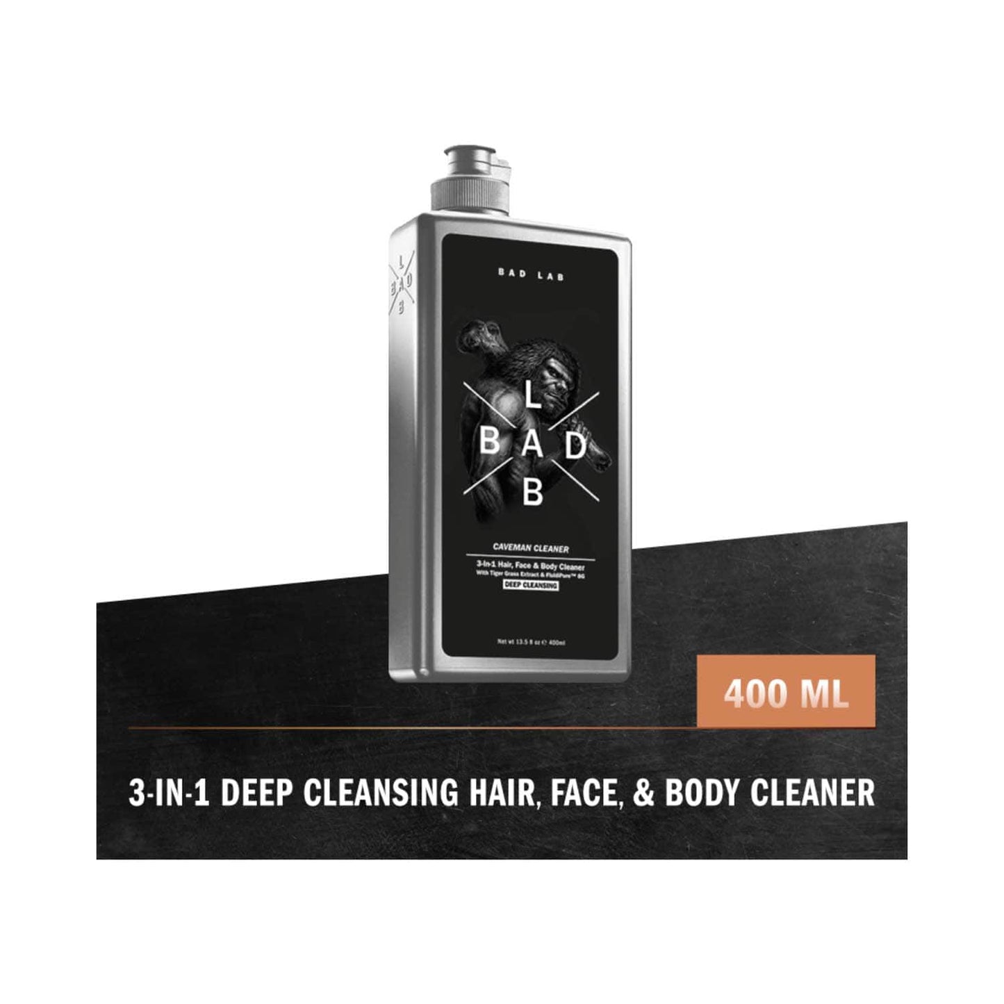 Bad Lab Caveman 3-In-1 Deep Cleansing Hair, Face And Body Cleaner (400ml)