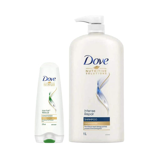 Dove Intense Repair Shampoo (1000 ml) + Hair Fall Rescue Conditioner (175 ml) Combo