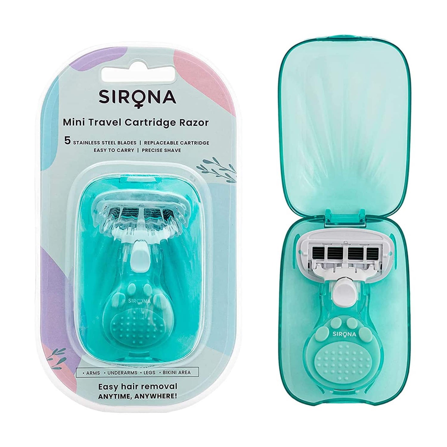 Sirona 5 Blade Mini Travel Cartridge Hair Removal Razor (1Pc)