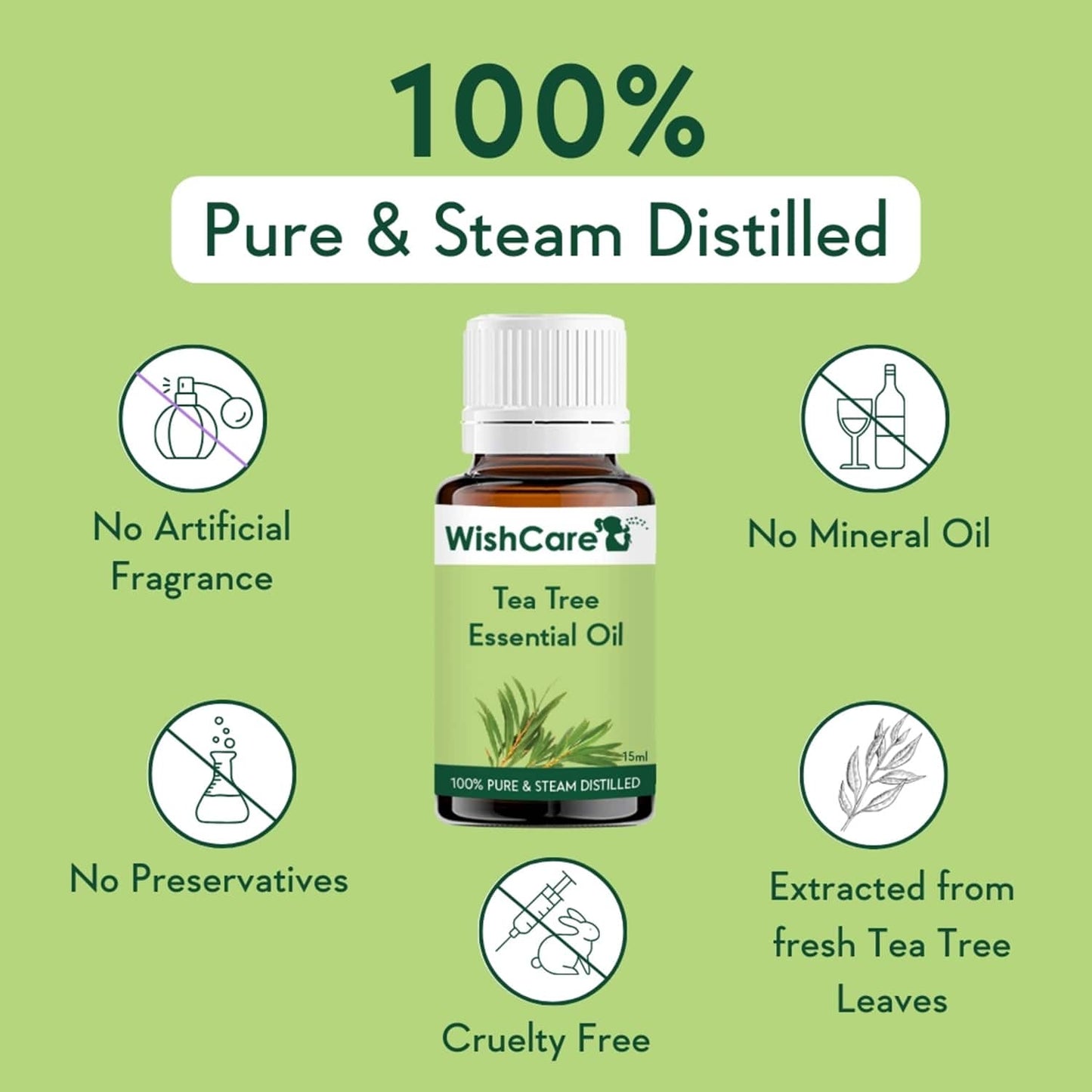 WishCare 100% Pure Tea Tree Essential Oil (15ml)