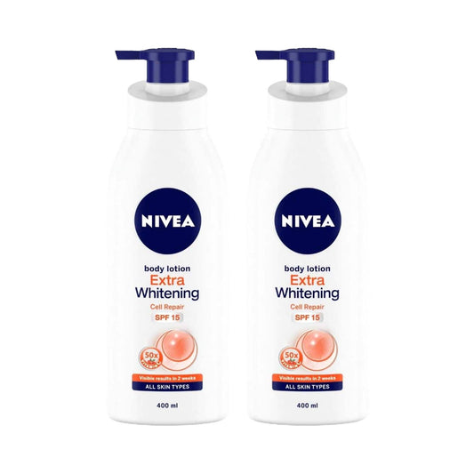 Nivea Natural Glow Cell Repair SPF 15 Body Lotion (400 ml + 400 ml) Pack of 2 Combo