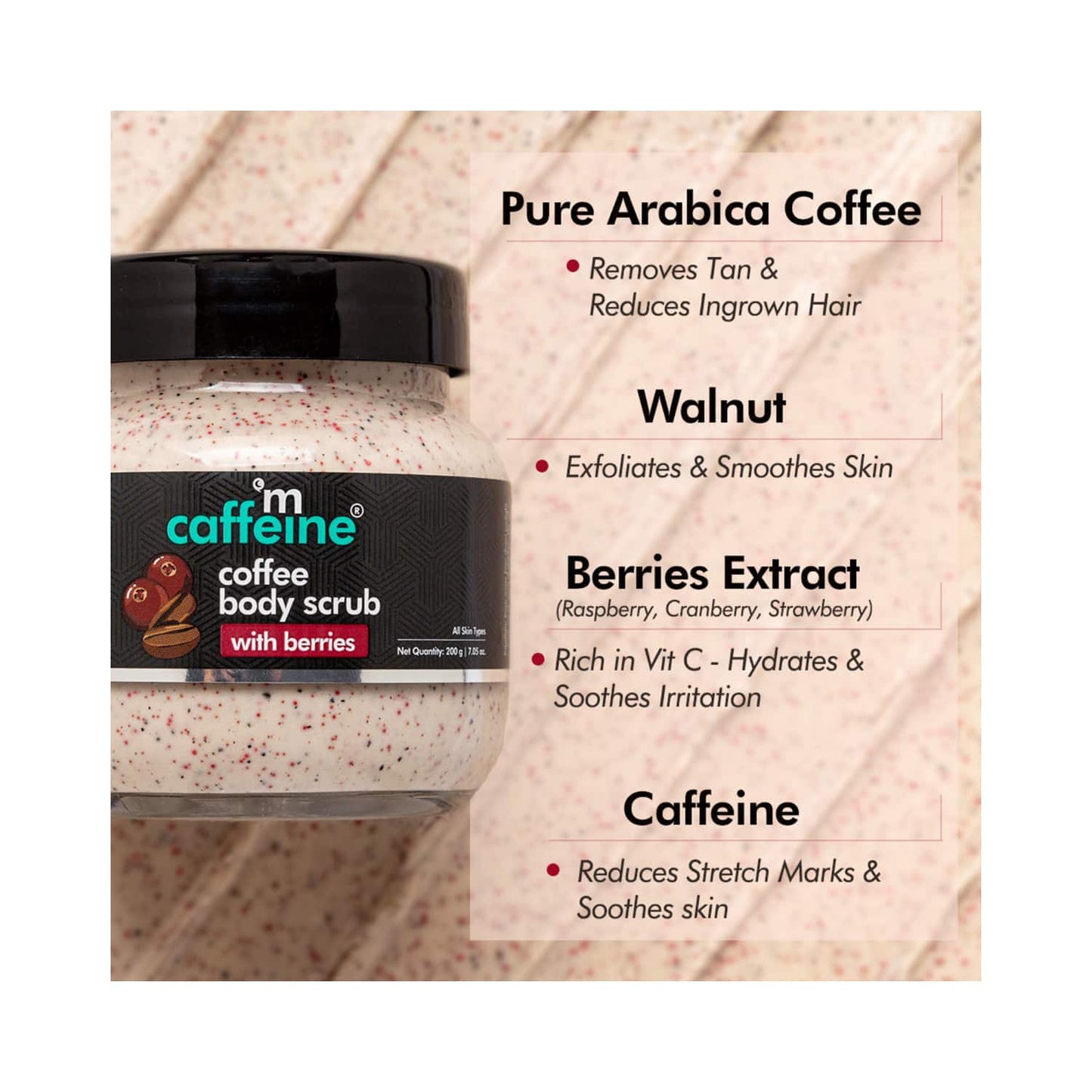 mCaffeine Creamy Coffee Body Scrub with Berries (200g)