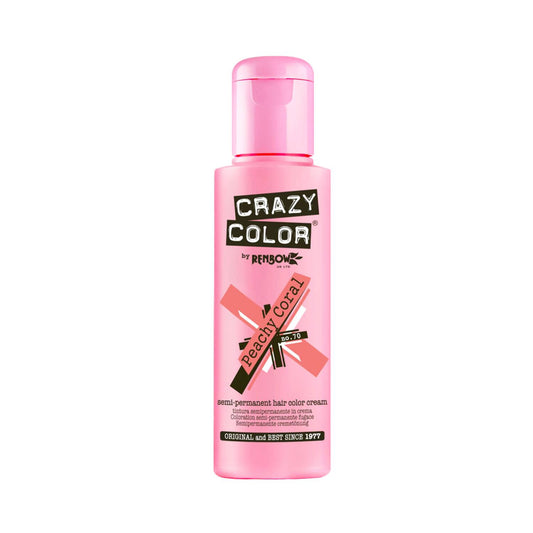 Crazy Color Semi Permanent Hair Color Cream - 70 Peachy Coral (100ml)