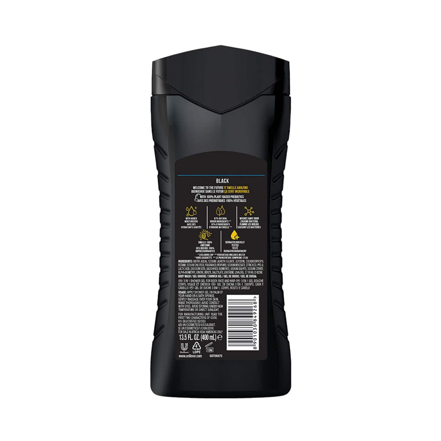 AXE 3-In-1 Black Body Face & Hair Wash (400ml)