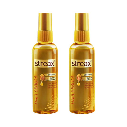 Streax Hair Serum vitalised with Walnut Oil (100ml) - (Pack of 2) Combo