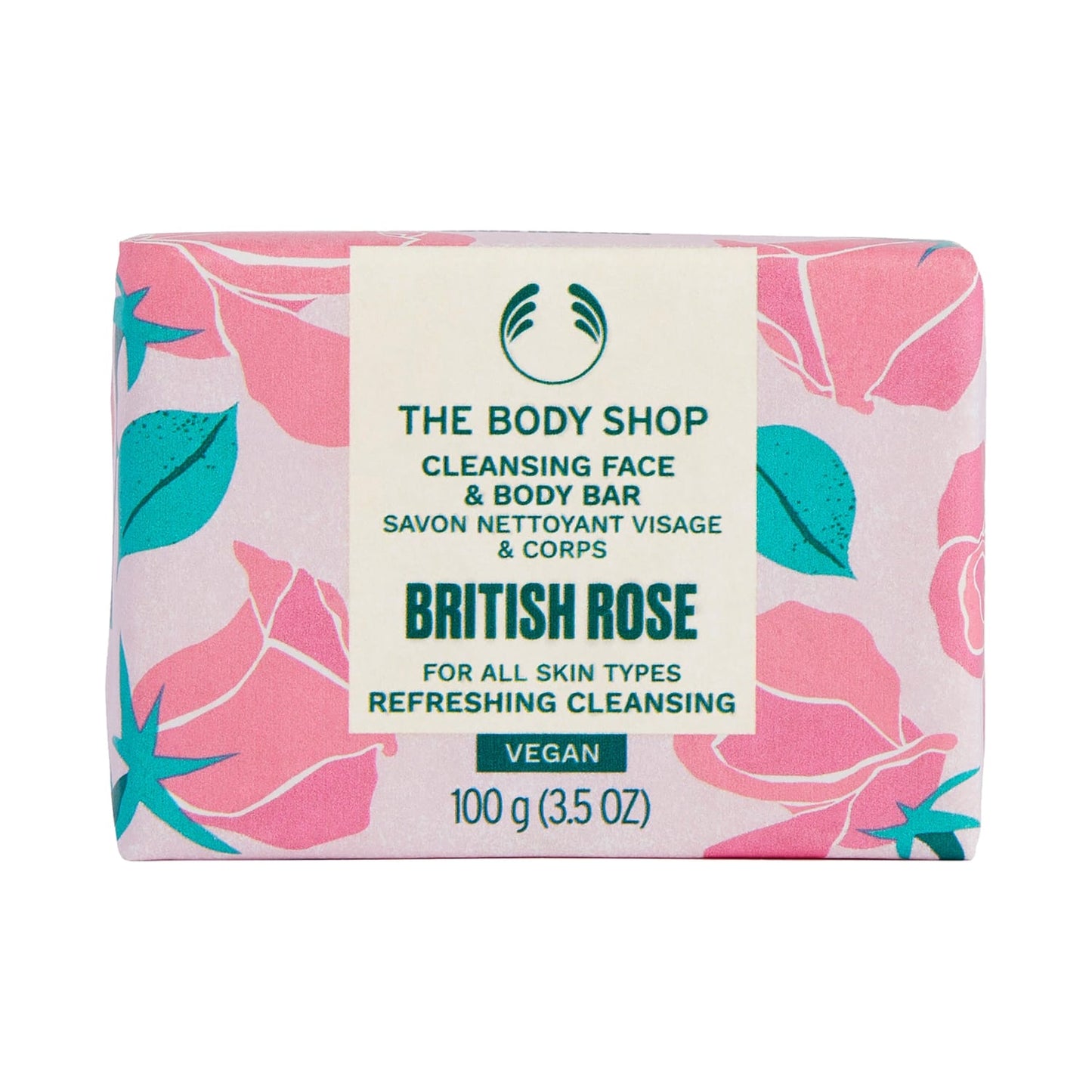 The Body Shop British Rose Cleansing Face & Body Bar (100g)