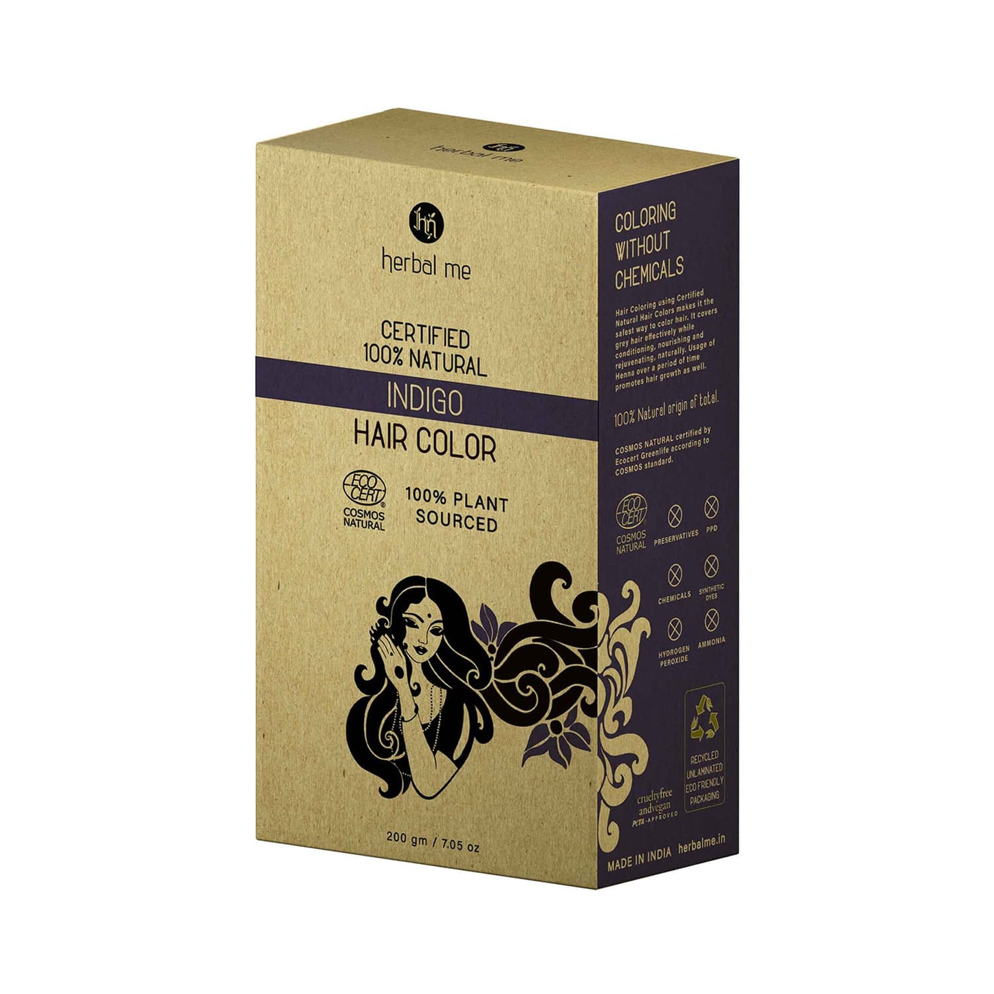 Herbal Me Certified  100%  Natural Indigo Hair Color (200g)