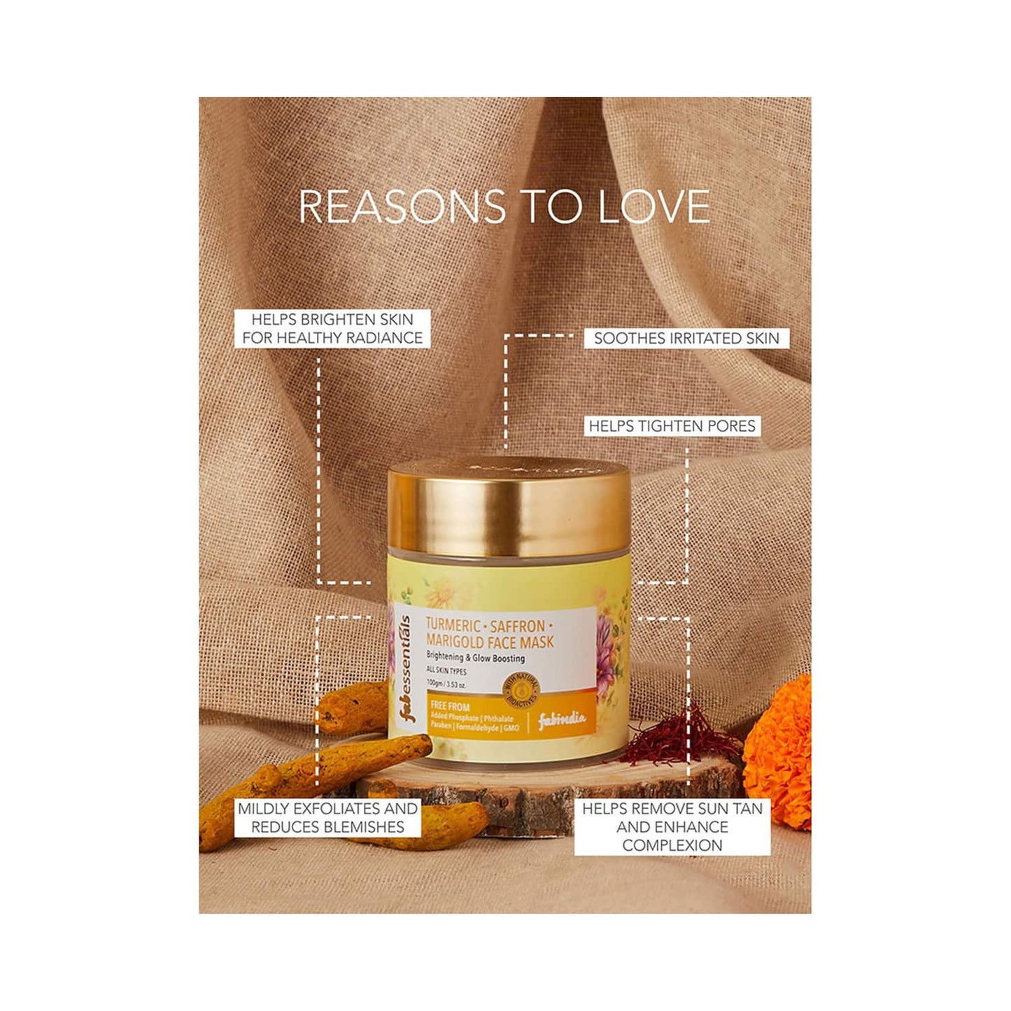 Fabessentials by Fabindia Turmeric Saffron And Marigold Face Mask (100g)