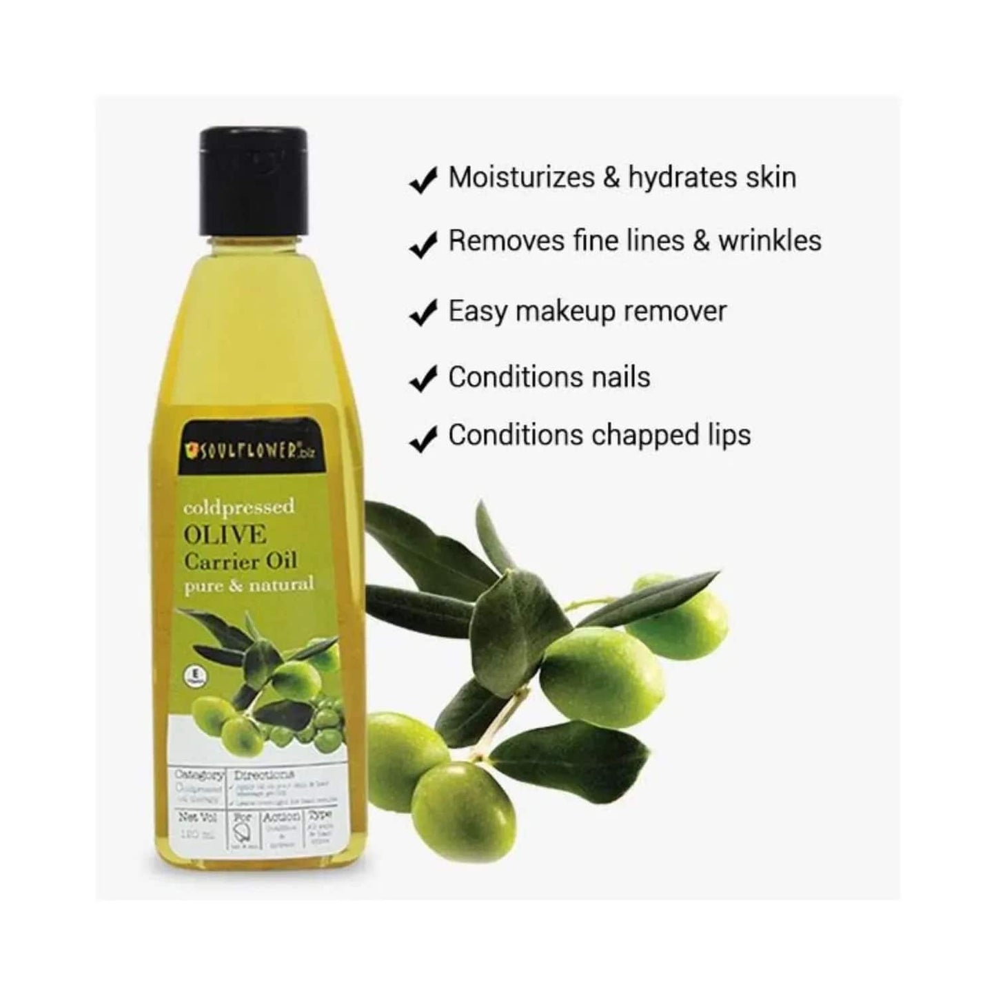 Soulflower Cold Pressed Olive Oil - (120ml)