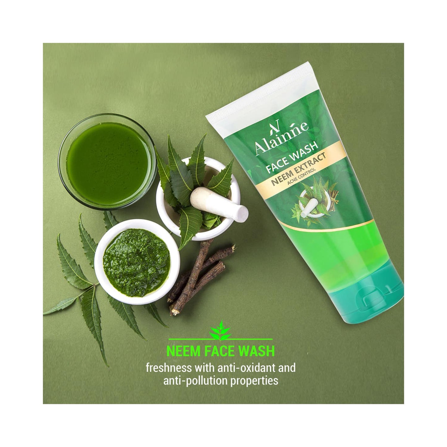 Alainne Neem Extract Acne Control Facewash - (150g)