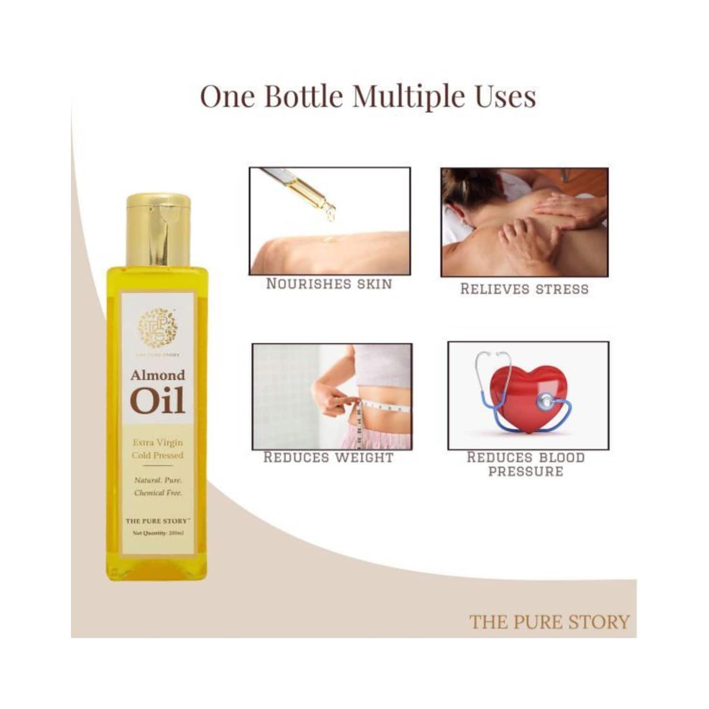 The Pure Story Sweet Almond Oil (200ml)