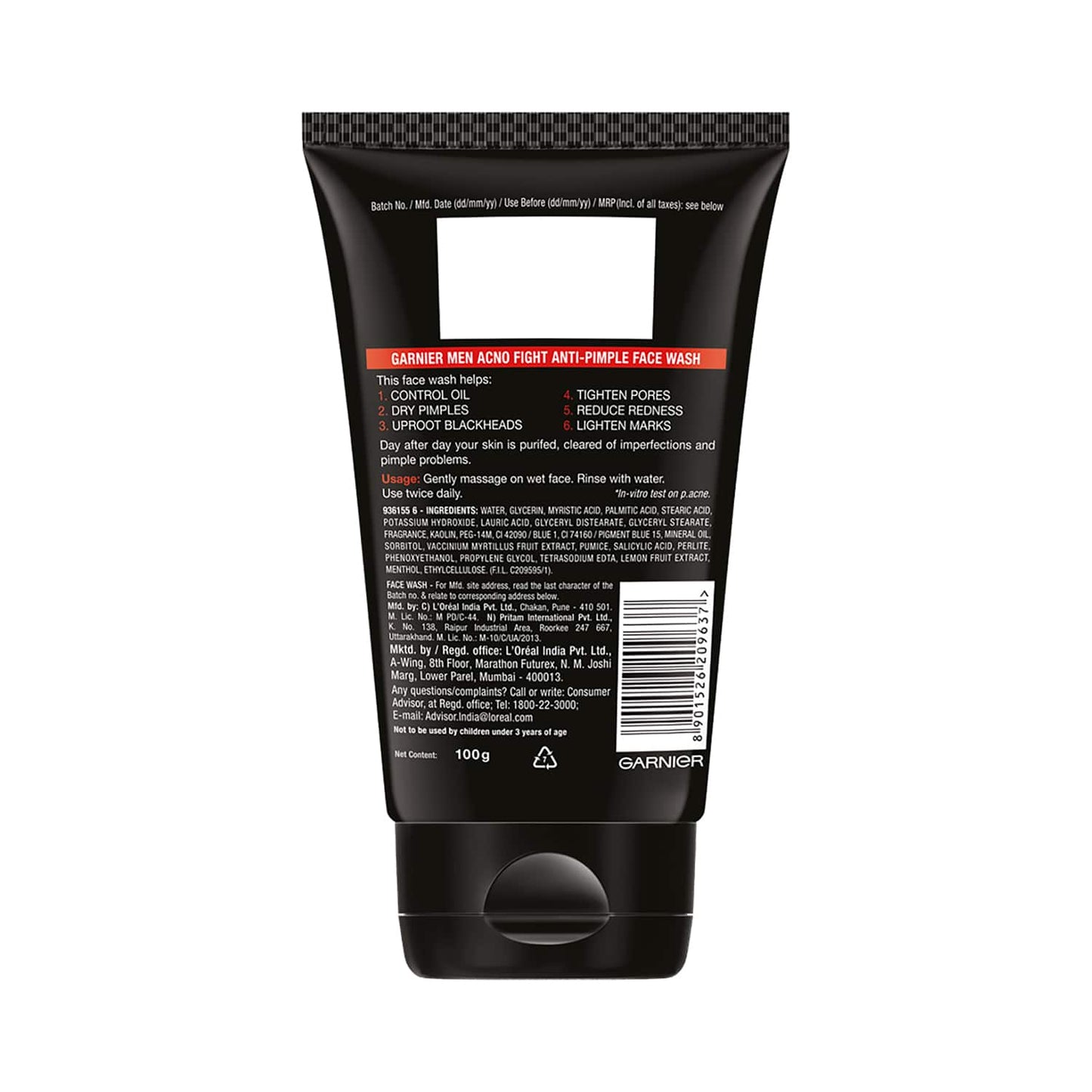 Garnier Men Acno Fight Anti-Pimple Face Wash (100g)