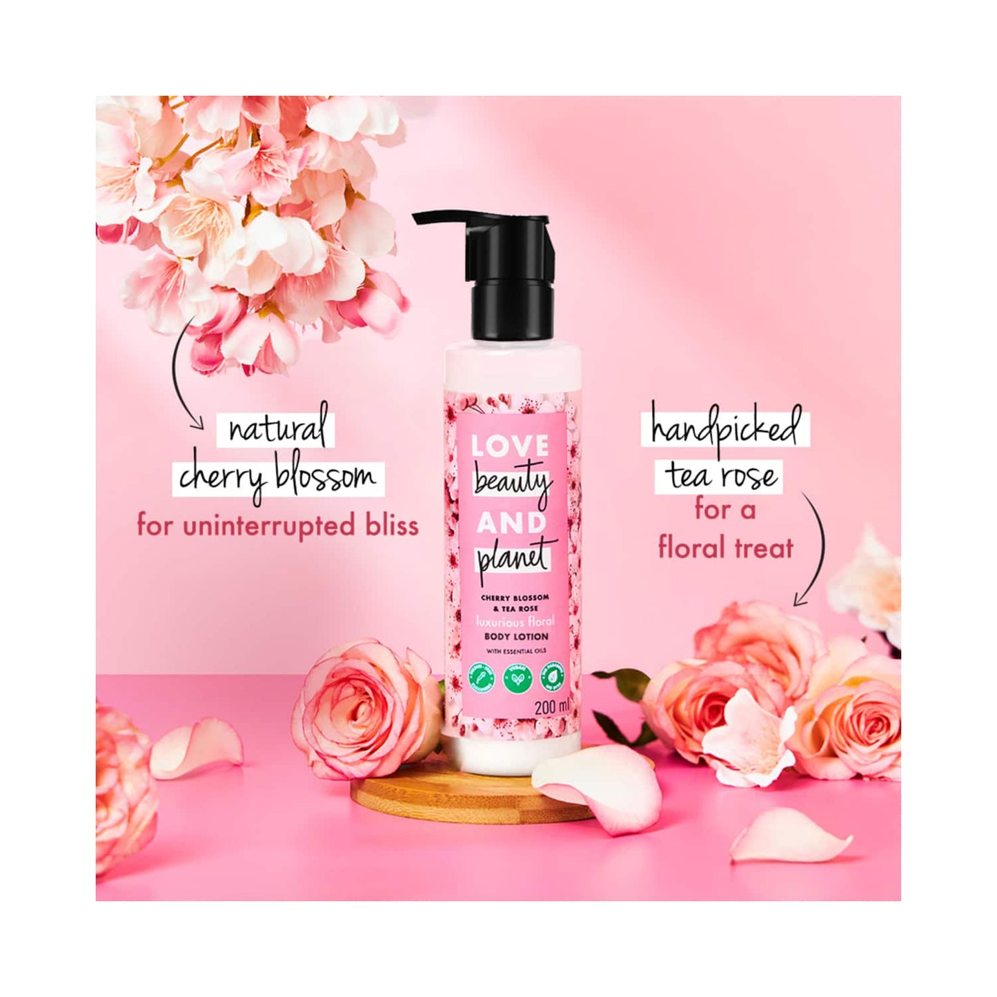 Love Beauty & Planet Cherry Blossom & Tea Rose Moisturising Body Lotion (190 ml)