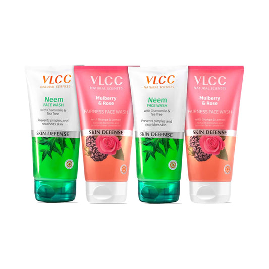 VLCC Neem with Chamomile Tea Tree & Mulberry Rose Face Wash Combo