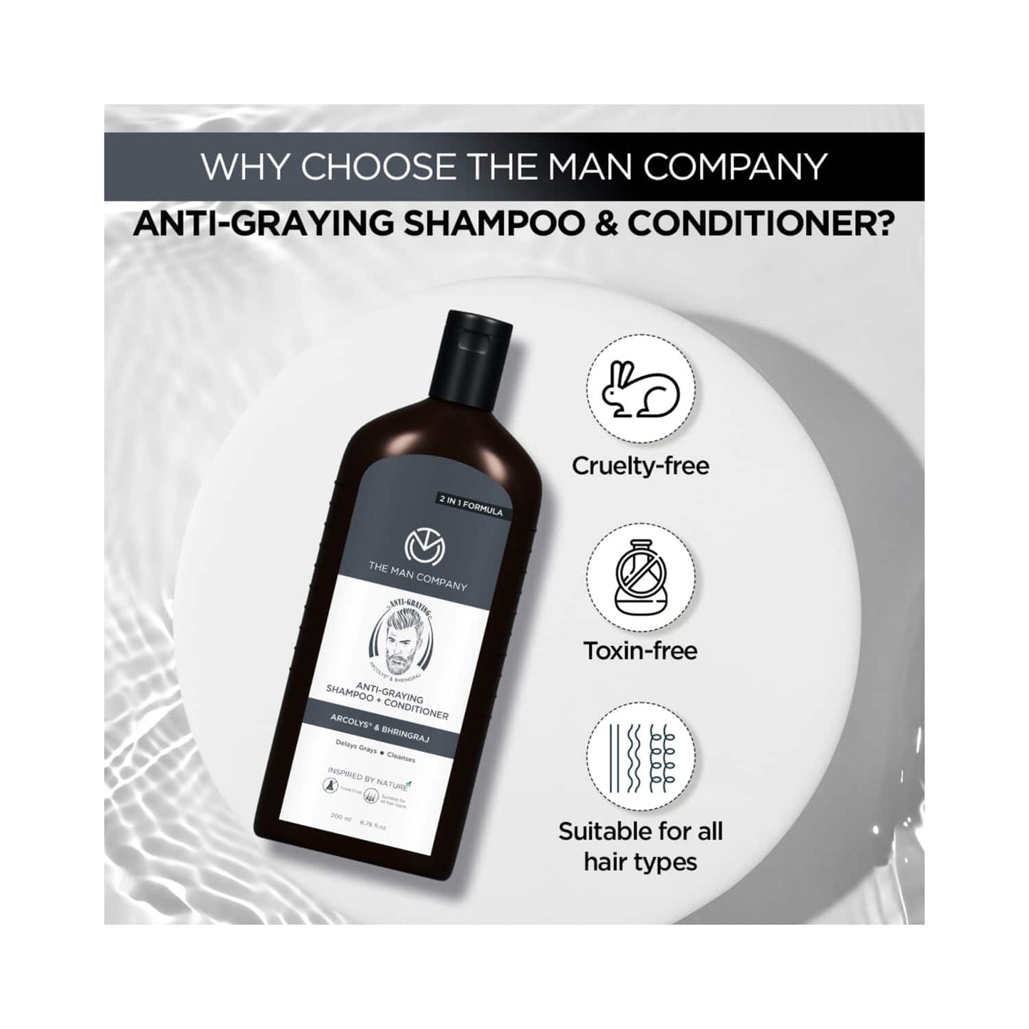 The Man Company Anti-Graying Shampoo + Conditioner (200ml)