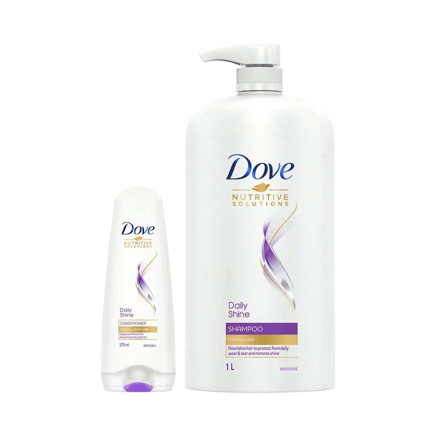 Dove Daily Shine Shampoo (1000 ml) + Conditioner (175 ml) Combo