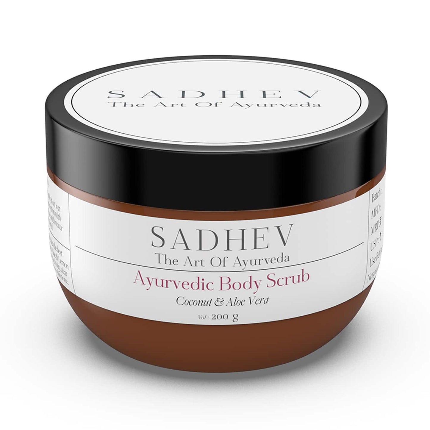 Sadhev Natural and Ayurvedic Coconut and Aloe Vera Body Scrub (200 g)